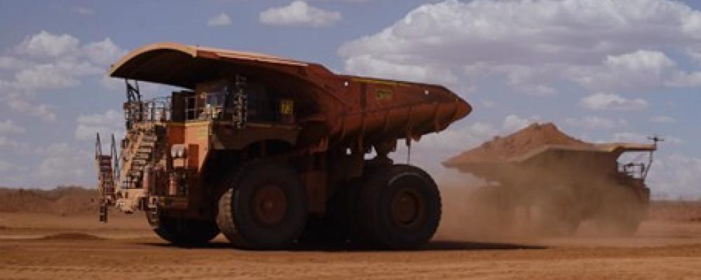 Autonomous trucks at Hancock Iron Ore’s Roy Hill mine. Photo: Epiroc