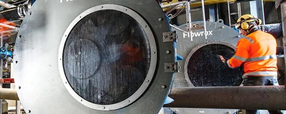 Hose pumps of this type are used where abrasive slurry rapidly wears down metal components. Similar systems are in operation at Swedish sites such as LKAB’s facility in Svappavaara. Photo: Valmet