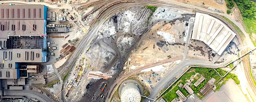 Construction work is underway at the SHS Power4Steel project in Völklingen, Germany, where new low-carbon steelmaking facilities are being developed. Photo: SMS Group.
