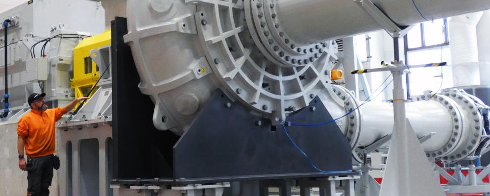 The new test rig in Sala complements Metso's network of pump testing, engineering and development facilities in Sweden, Peru, Australia and India. Photo: Metso