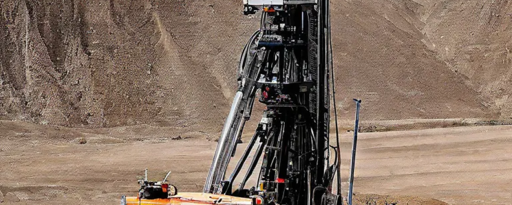 Drill rig. Ill: AI-generated image. Not a photograph. Copyright © Conventus– AI-generated content. None of the material may be reproduced or used in other contexts without written permission.