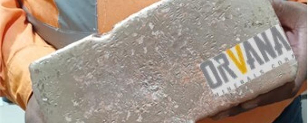 Dore bar from the first gold pour after the Don Mario Plant Restart. Photo: CNW Group/Orvana Minerals Corp.