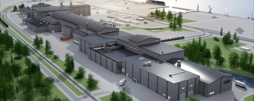 The new electrified and integrated steel mill in Luleå, Sweden. Illustration: SSAB