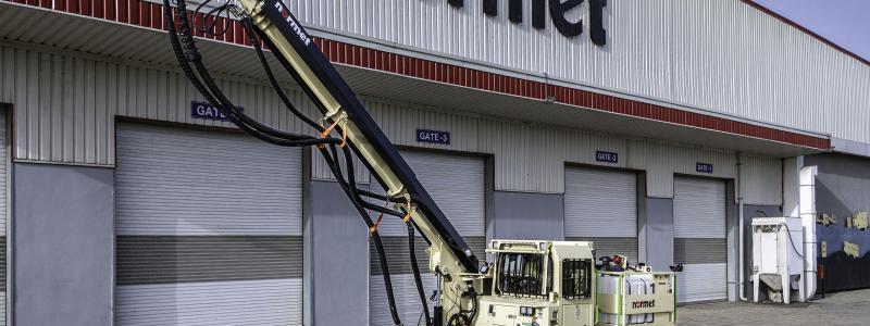 Spraymec 2100 enables controlled, repeatable spraying performance and consistent concrete quality under varying site conditions. Photo: Normet