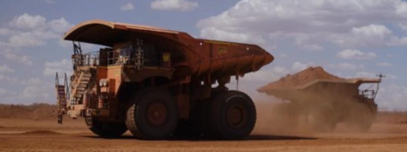 Autonomous trucks at Hancock Iron Ore’s Roy Hill mine. Photo: Epiroc