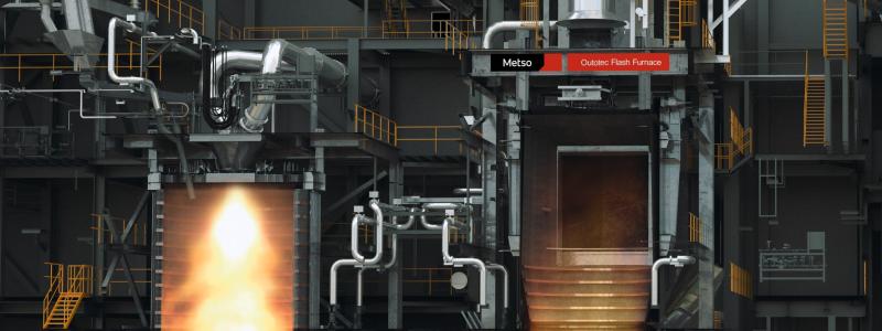 Metso flash smelting furnace. Photo: Metso