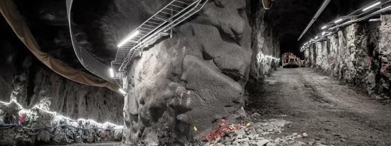 The tunnel leading to the underground hydrogen storage facility in Luleå. Photo: Hybrit.