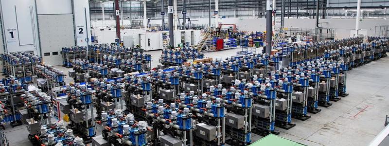 Interior of ITM Power’s factory in Bessemer, northern England. Photo: Trevor Smith/ITM Power.