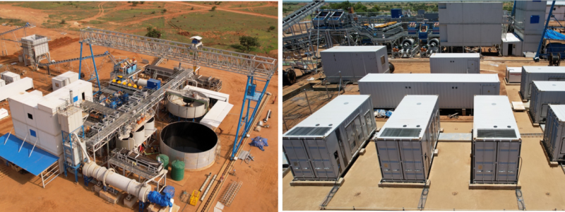 Image: Molo Mine Processing Plant (left) and Thermal Facility (right). Photo: NextSource Materials
