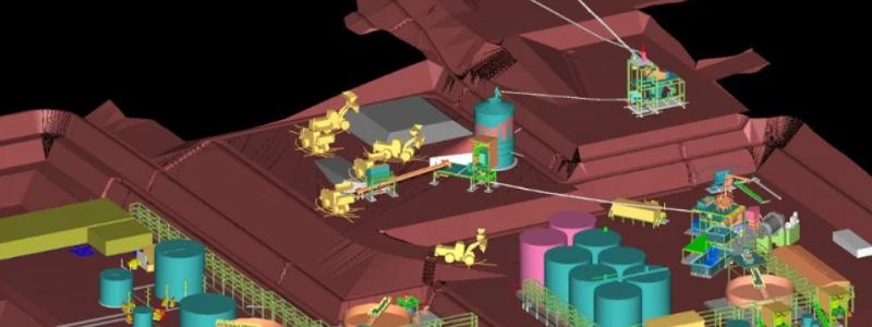 The new Zgounder process plant’s 3D model. Credit: Aya Gold & Silver