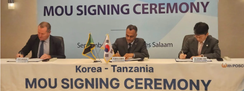 Officials from POSCO and Black Rock Mining, among others, during the agreement signing ceremony. Credit: Black Rock Mining Limited