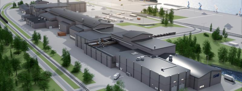 The new electrified and integrated steel mill in Luleå, Sweden. Illustration: SSAB