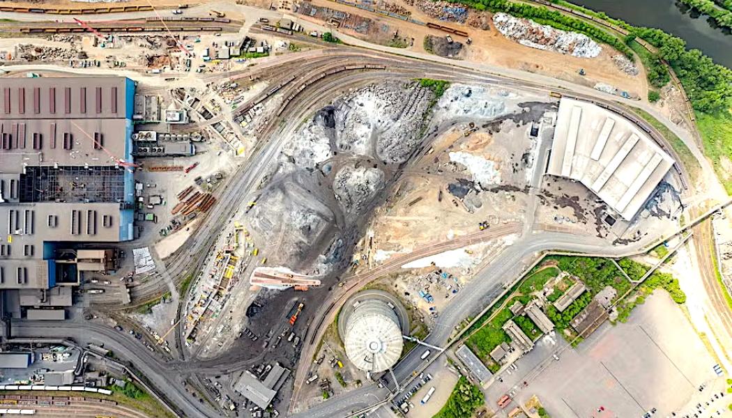 Construction work is underway at the SHS Power4Steel project in Völklingen, Germany, where new low-carbon steelmaking facilities are being developed. Photo: SMS Group.