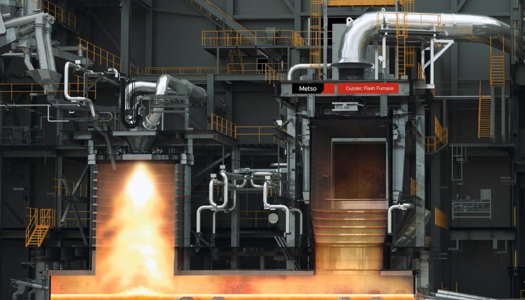 Metso flash smelting furnace. Photo: Metso