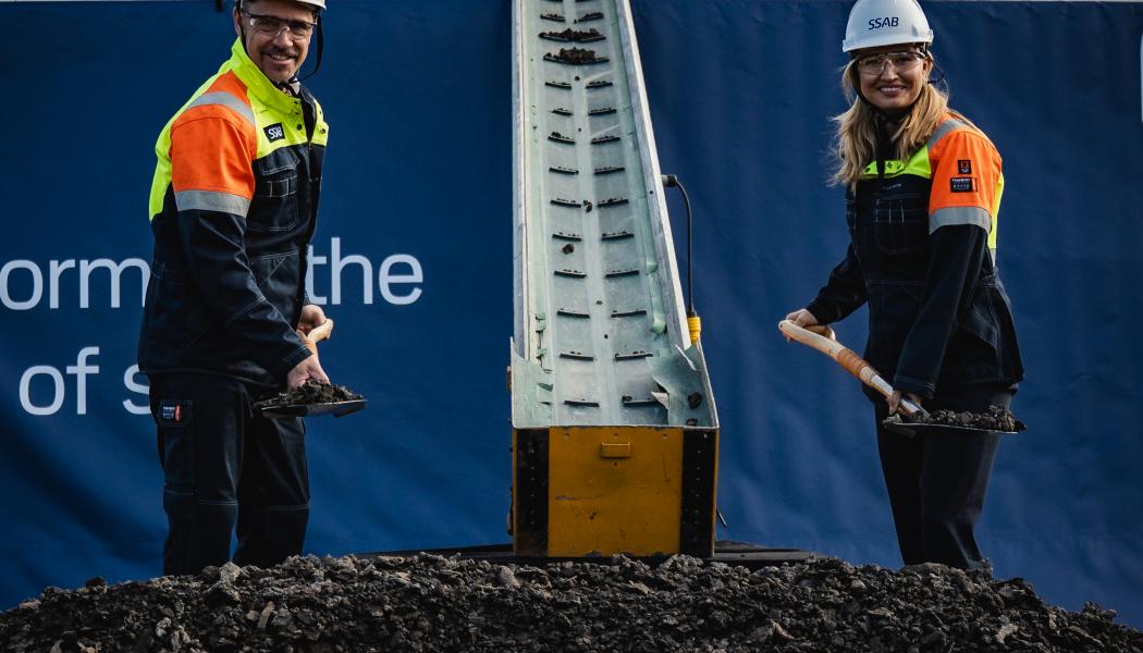 SSAB's CEO Johnny Sjöström and The Minister for Energy, Business and Industry and Deputy Prime Minister Ebba Busch. Photo: Photographer/SSAB