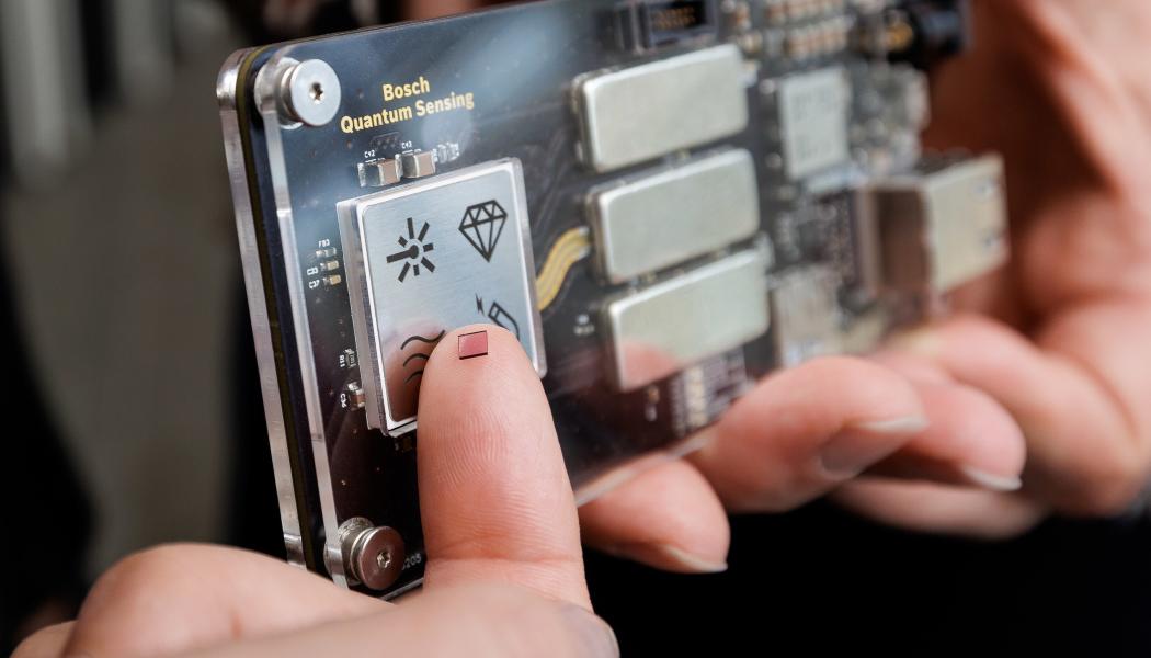 Quantum sensors from Bosch achieve unprecedented precision. Synthetic diamonds are a key component of these sensors. Photo: Bosch