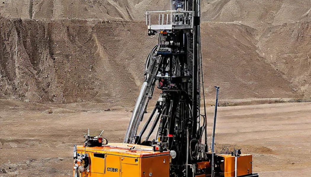 Explomin is one of the largest South American drilling contractors. Drill rig. (AI generated image).