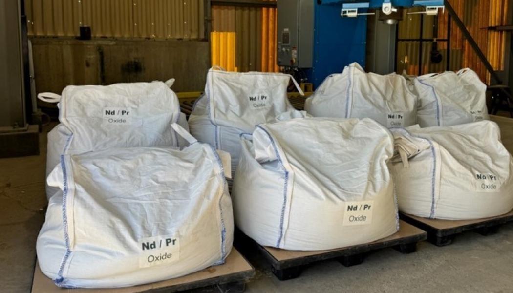 One tonne ‘supersacks’ of finished NdPr oxide produced at Energy Fuels’ White Mesa Mill in Utah. Photo: CNW Group/Energy Fuels Inc.)