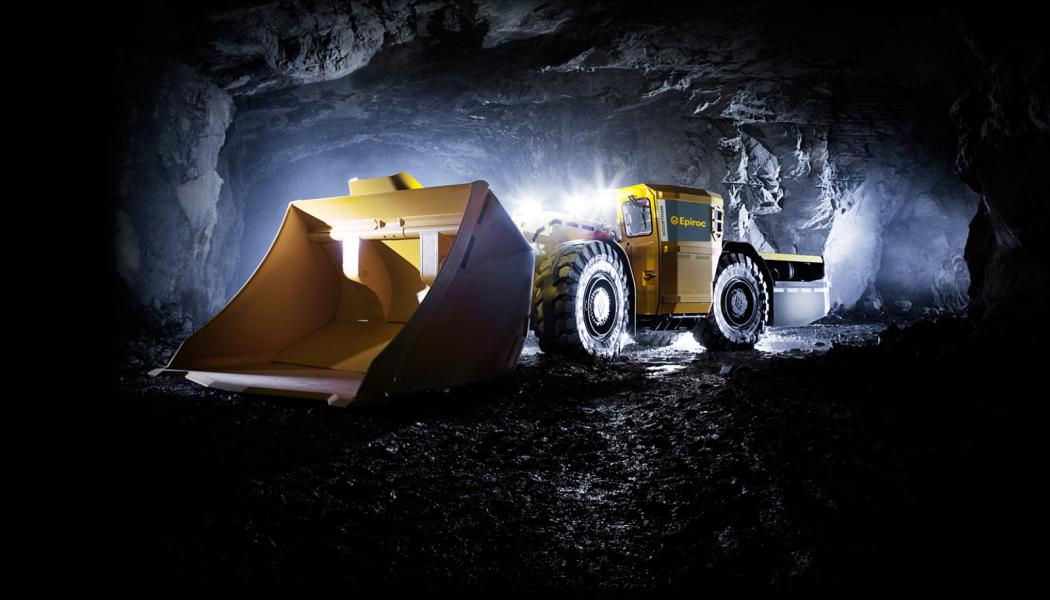 The ordered equipment includes the Minetruck MT2200 hauler, Scooptram ST1030 and Scooptram ST3.5 loaders, Boomer 282 face drilling rig, and Boltec S1K rock reinforcement rig. Photo: Epiroc