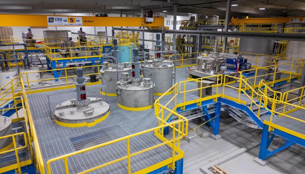 Rare earth processing facility using chemical separation tanks and industrial refining systems. Photo: Saskatchewan Research Council (SRC).