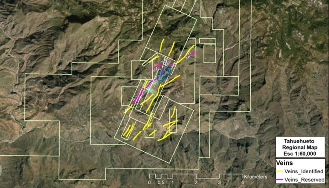 Tahaehueto modeled and prospective veins. Image: CNW Group/Luca Mining Corp 