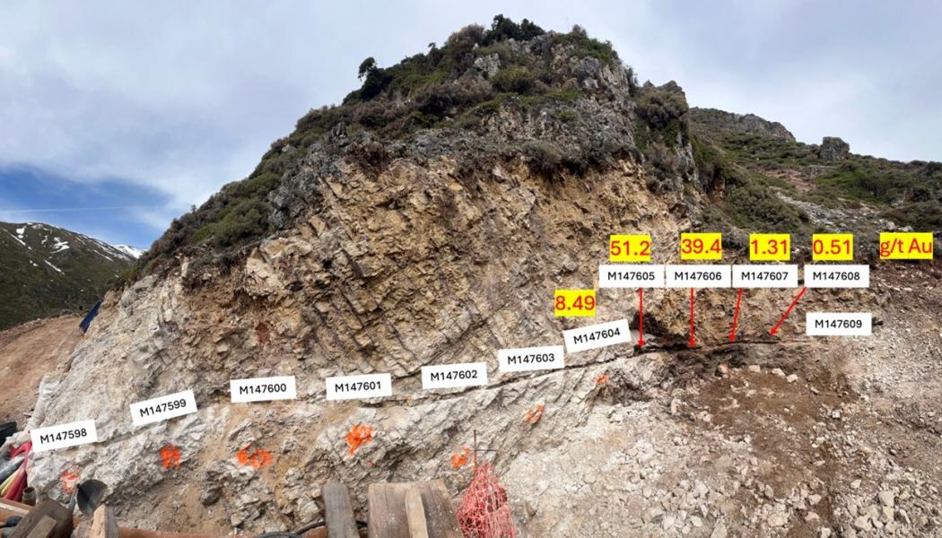 New twin saw-cut channel location and results at Providencia. Photo: CNW Group/Pan Global Resources Inc 