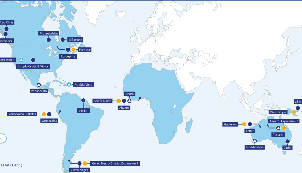 Newmont operations and projects around the world. Map: Newmont