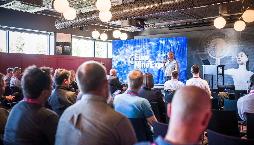 The conference program at Euro Mine Expo 2026 is built on three critical pillars: Innovation & Technology, Social Responsibility, and Workplace Safety. In the picture: Peter Burman, Program Manager at Boliden, on a talk at Euro Mine Expo 2022. Photo: Euro Mine Expo 