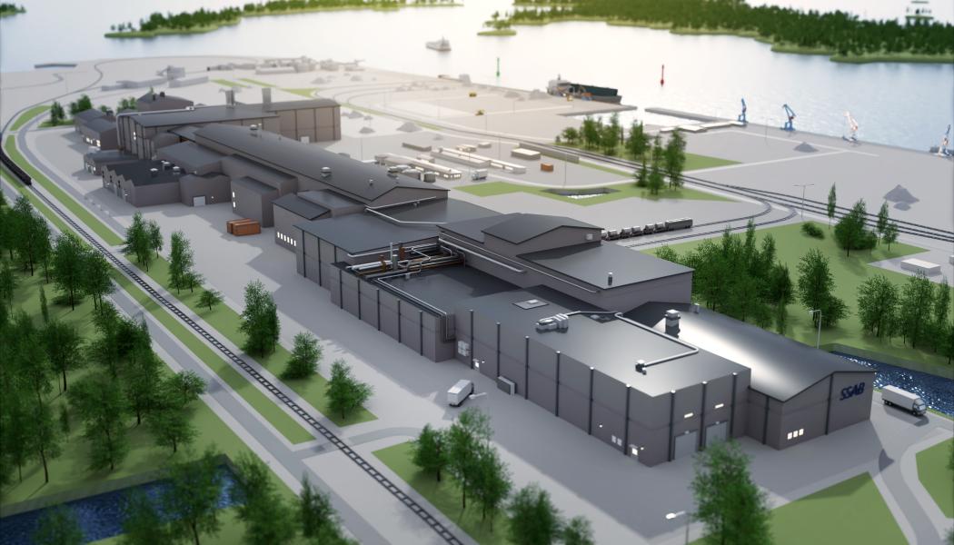 The new electrified and integrated steel mill in Luleå, Sweden. Illustration: SSAB