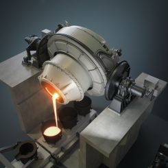 The Metso scope of delivery consists of a KaldoTM furnace with off-gas handling and silver refining equipment. Photo: Metso