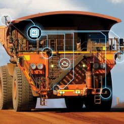 An illustration of ASI Mining’s solutions on a mine truck. Image courtesy: Epiroc AB/Cision