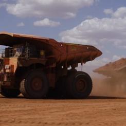 Autonomous trucks at Hancock Iron Ore’s Roy Hill mine. Photo: Epiroc