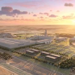 Rendering of Hydnum Steel’s planned hydrogen-based steel production facility in Puertollano, central Spain. Image: Hydnum Steel.