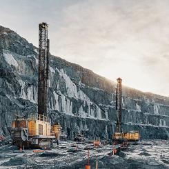 Boliden Kevitsa is a multimetal mine in Sodankylä, northern Finland. Its main products are copper and nickel concentrates containing platinum, palladium, gold and cobalt. The image shows Kevitsa’s electric drill rigs. Photo: Boliden media bank.