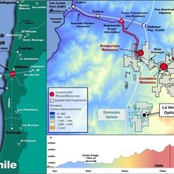 Location of La Verde in relation to Costa Fuego, coastal range Chile Copyright: CNW Group/Hot Chili Limited