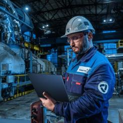 Image caption: Steel demand in Russia has fallen sharply. The image shows workers at a Russian steel company. Photo: Severstal. Credit: Kristina Kormilitsyna.