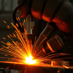 Metal forging.