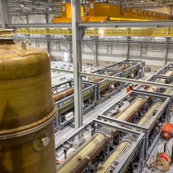 Electrolysers are being installed at Stegra’s green steel site in Boden, Sweden. Electrolysers use electricity to split water into hydrogen and oxygen for industrial processes such as steelmaking. Photo: Stegra